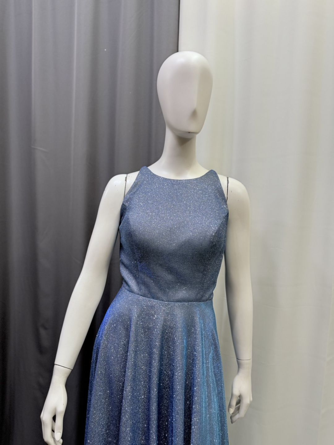 冰藍星光紗 A 字禮服