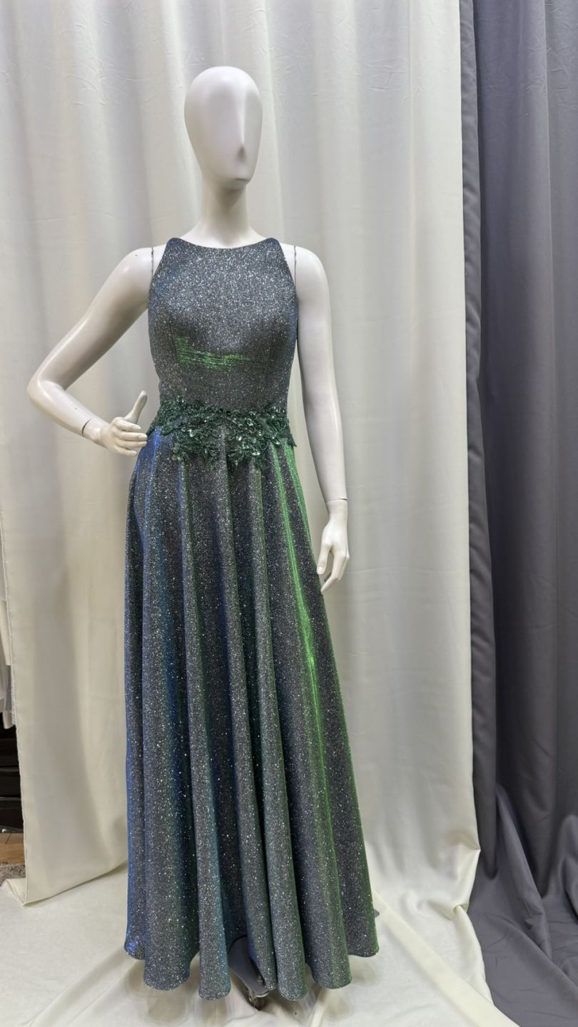 極光星空亮粉長禮服