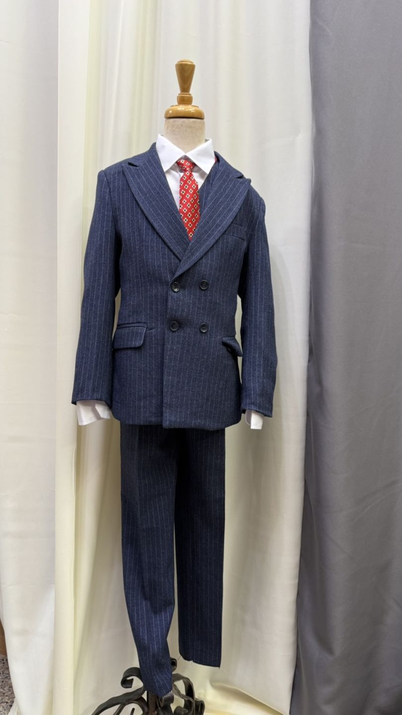 白藍拼接男童禮服